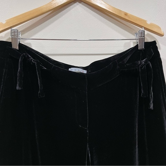 ADEC2 black velvet wide leg high waist pants size 10 - Picture 5 of 9